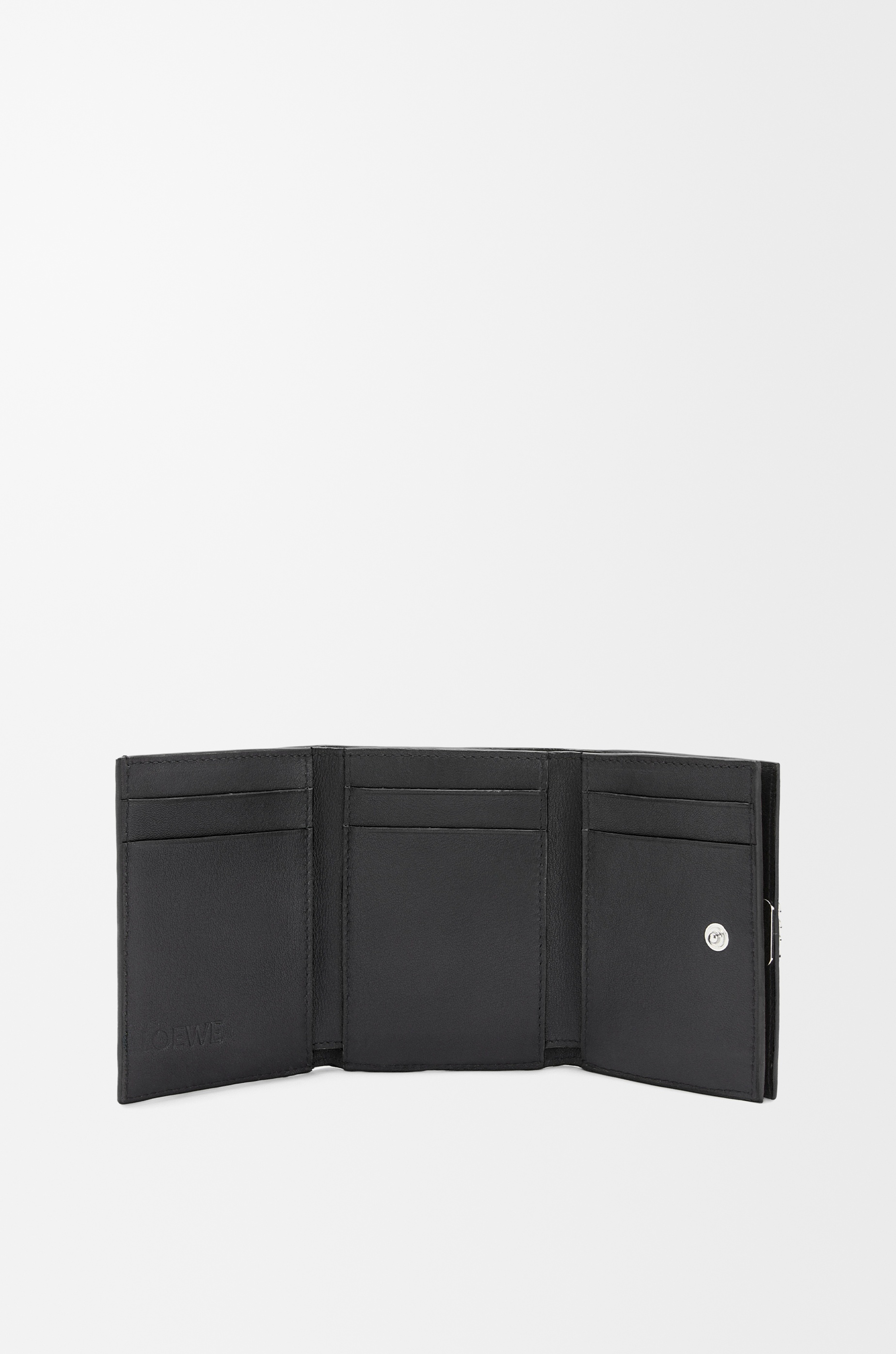 Anagram trifold wallet in pebble grained calfskin - 2
