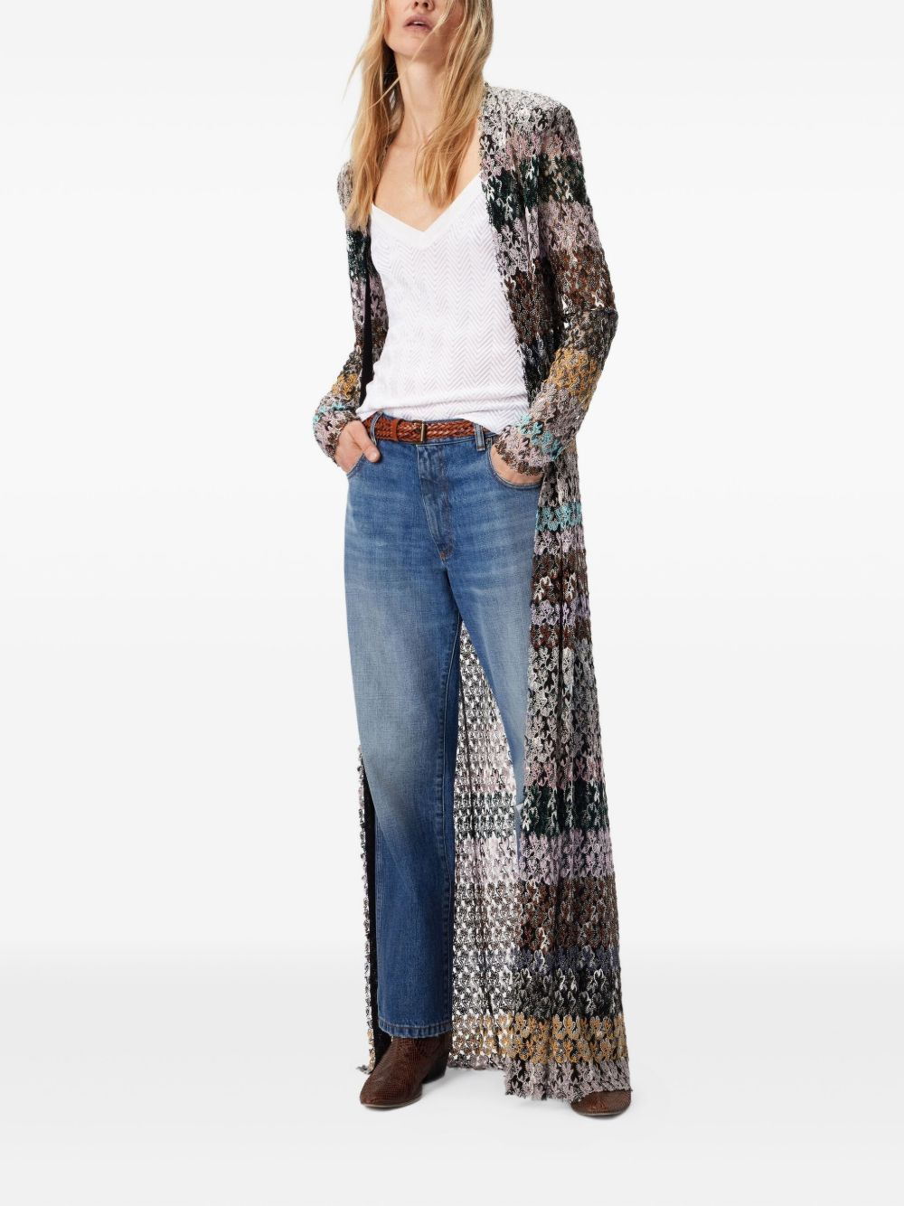 knitted long cardigan - 2