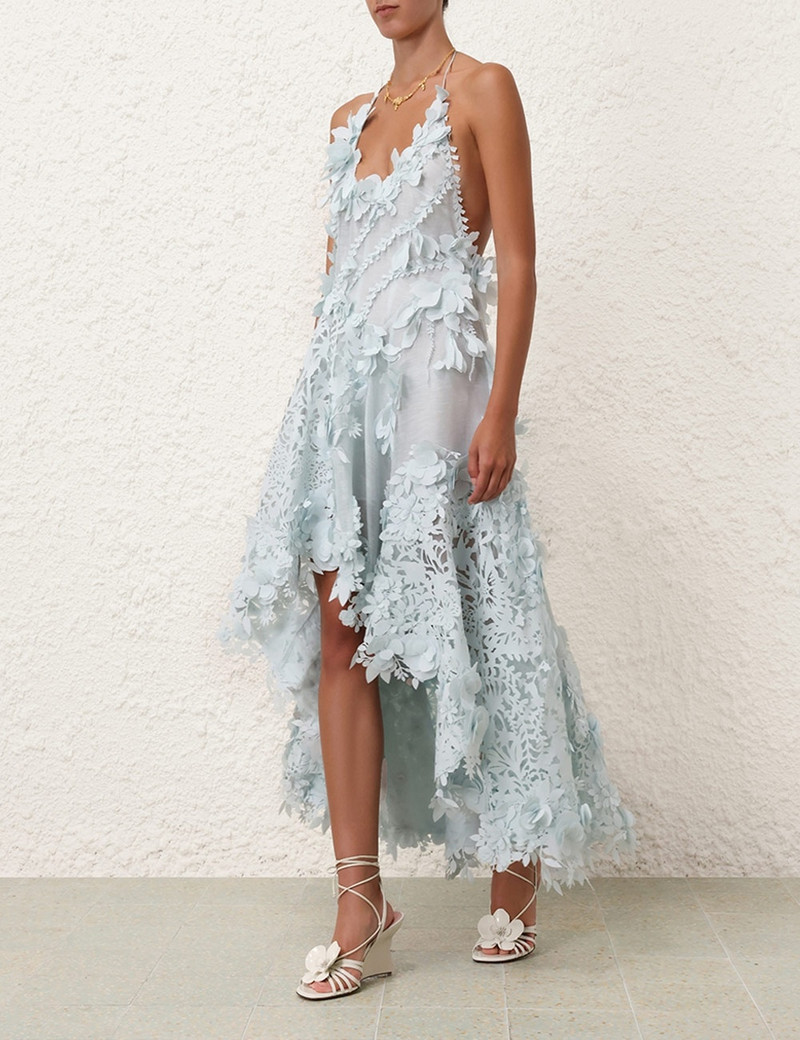 NATURA LASERCUT HALTER DRESS 7