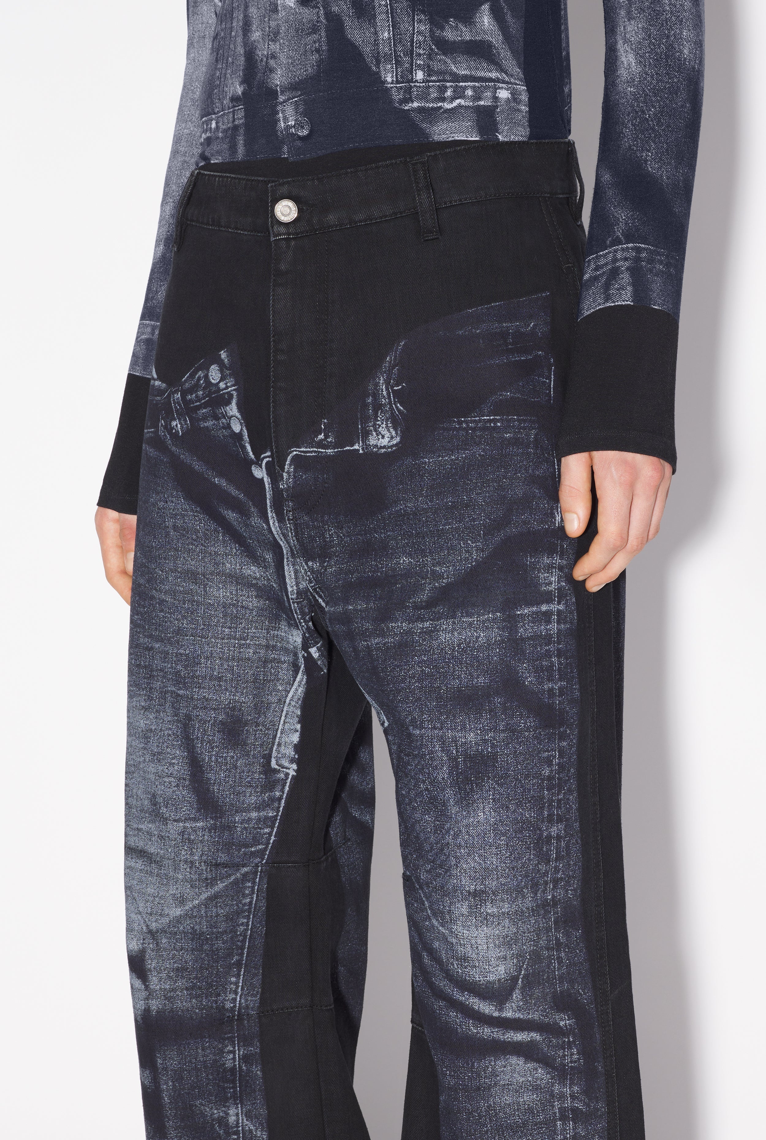 THE BLACK TROMPE L’OEIL DENIM JEANS FOR HIM - 4