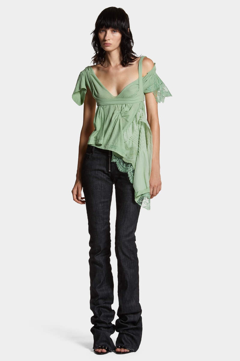 DYED JERSEY DECONSTRUCTED TOP - 6