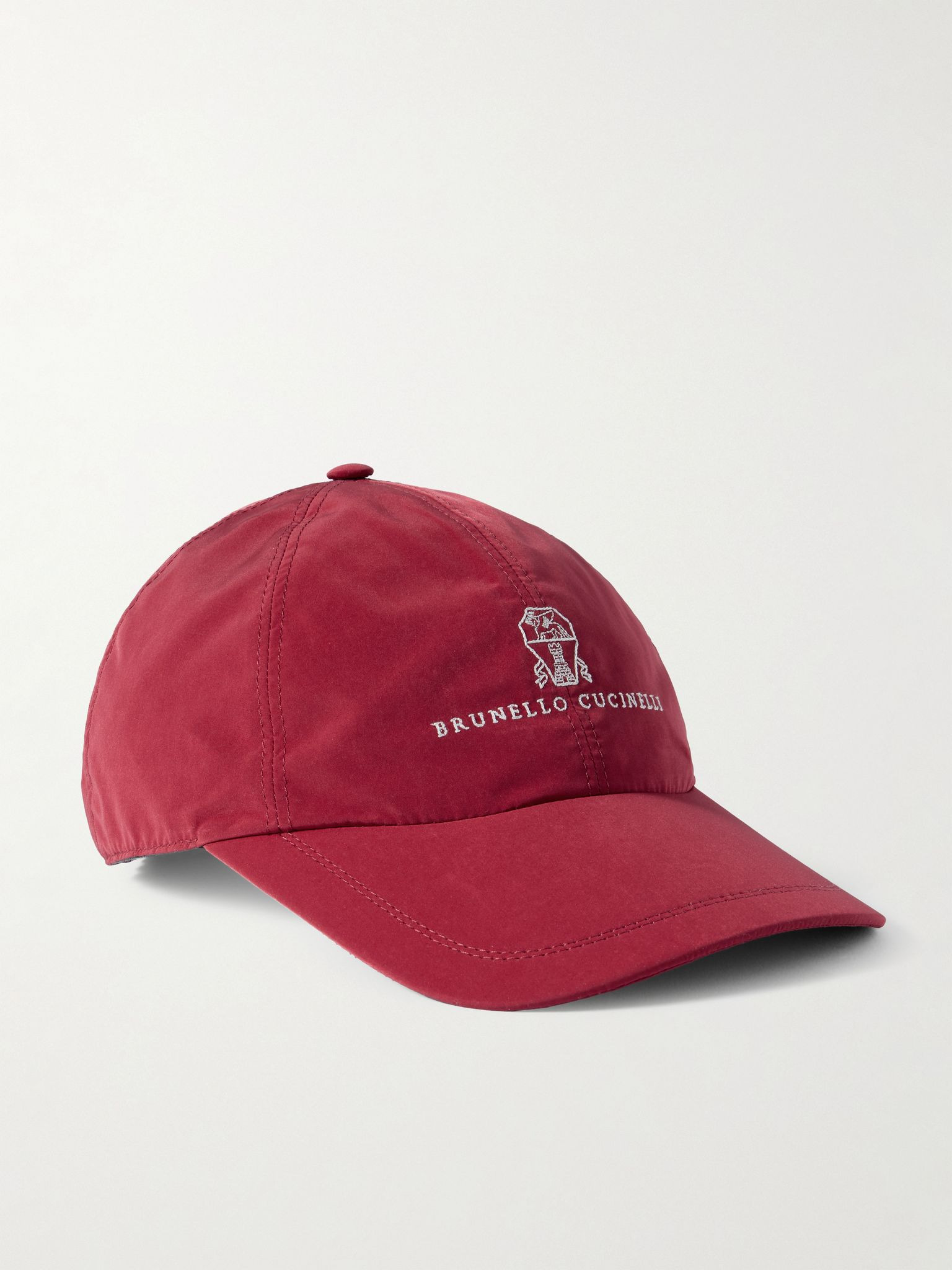 Logo-Embroidered Cotton-Twill Baseball Cap Red - 1
