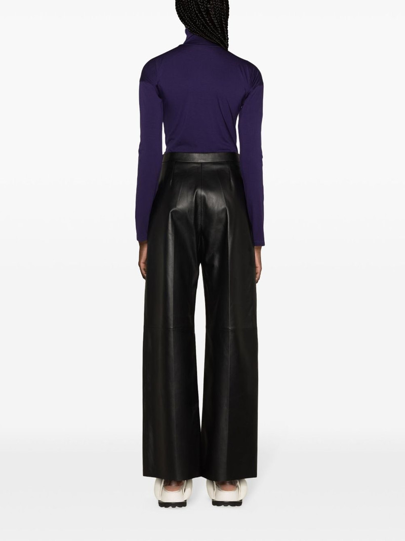 wide-leg leather trousers 4