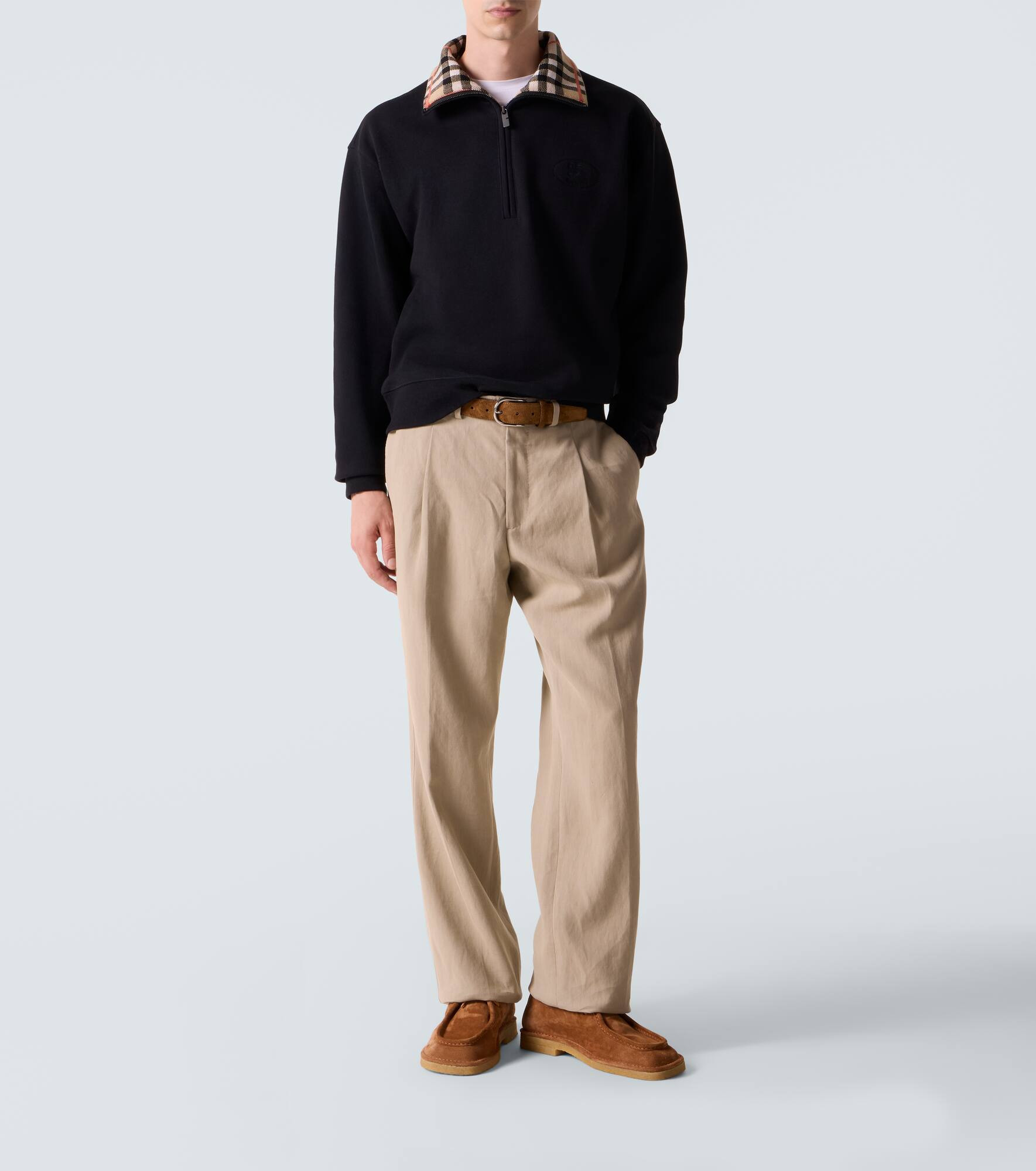 Burberry Check cotton jersey half-zip sweatshirt - 2