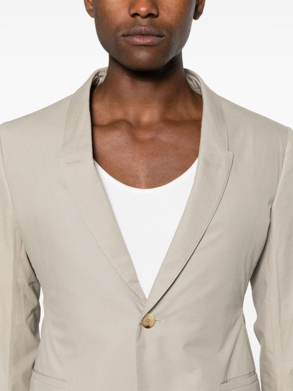 single-breasted poplin blazer - 5
