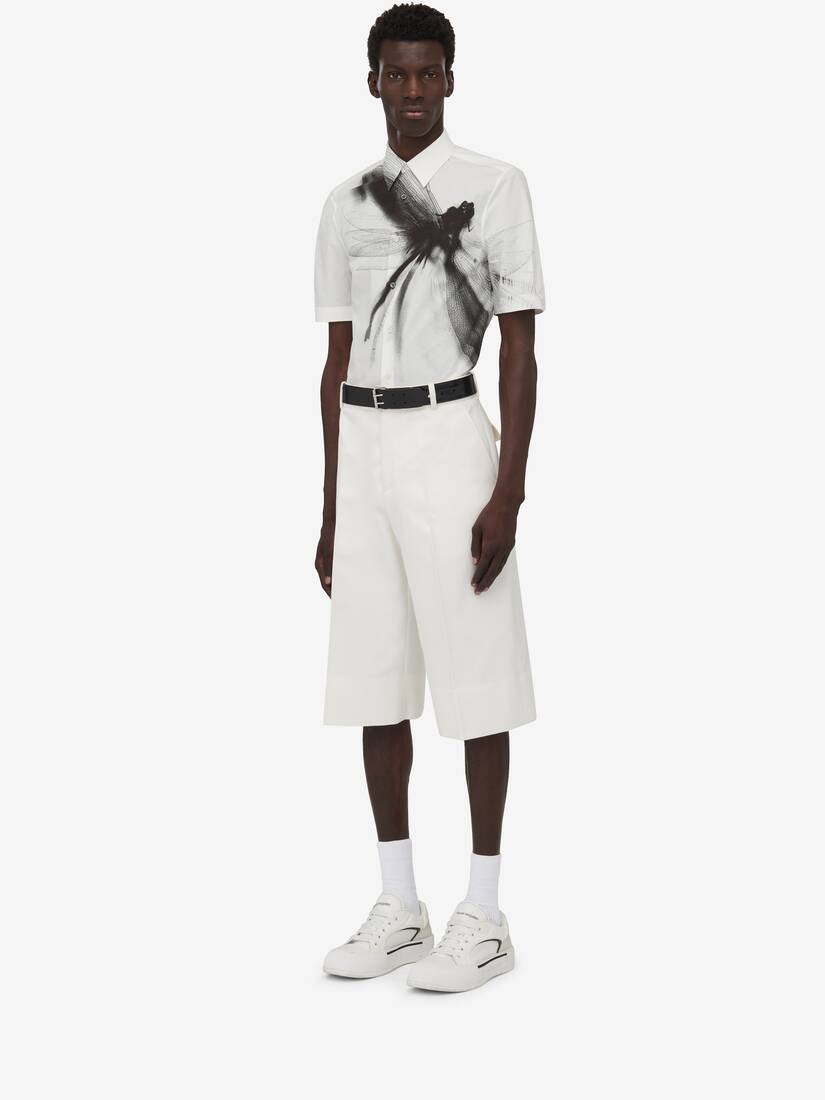Men's Dragonfly Short Sleeve Shirt in White/black - 5
