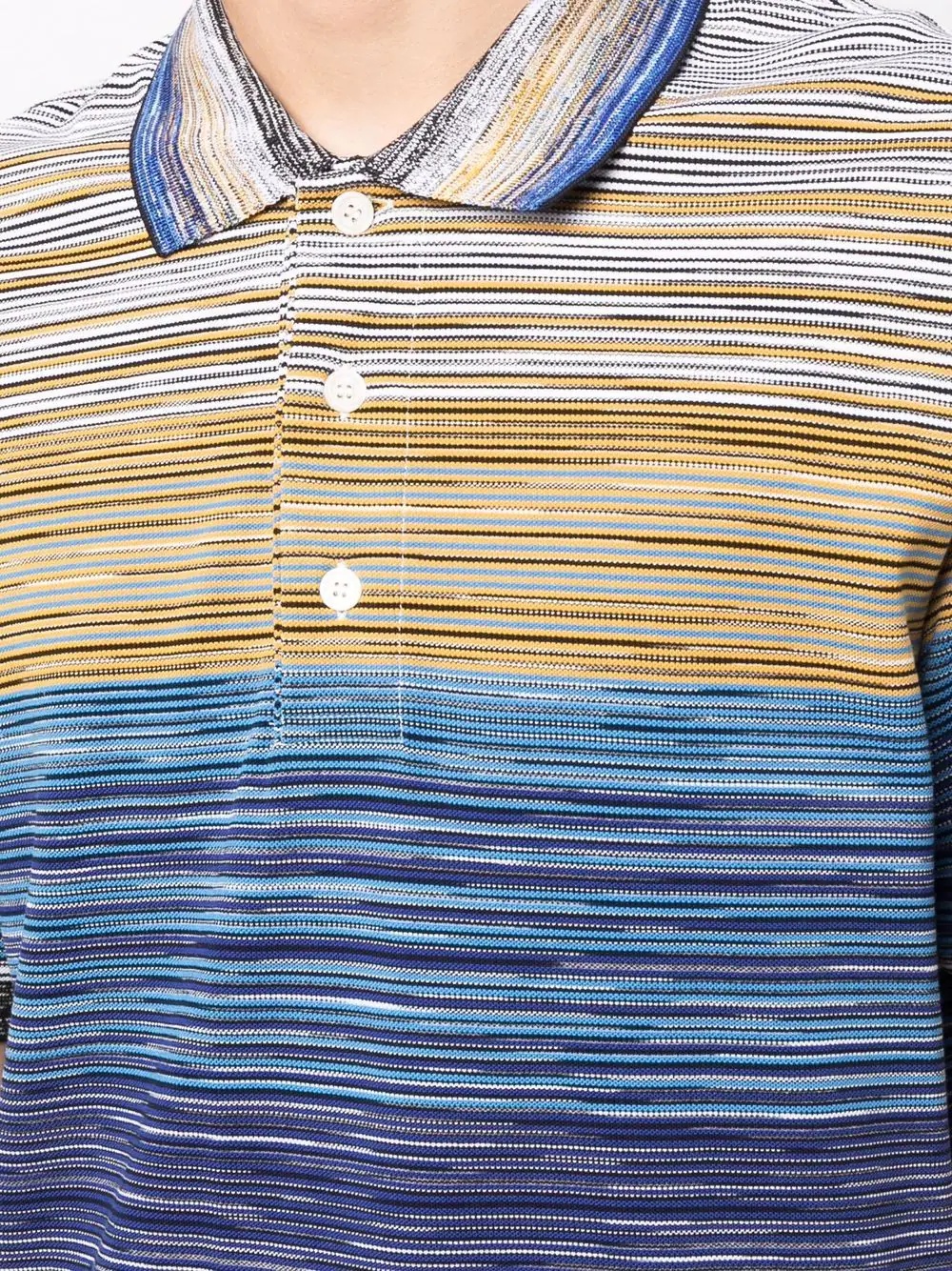 striped short-sleeve polo shirt - 5