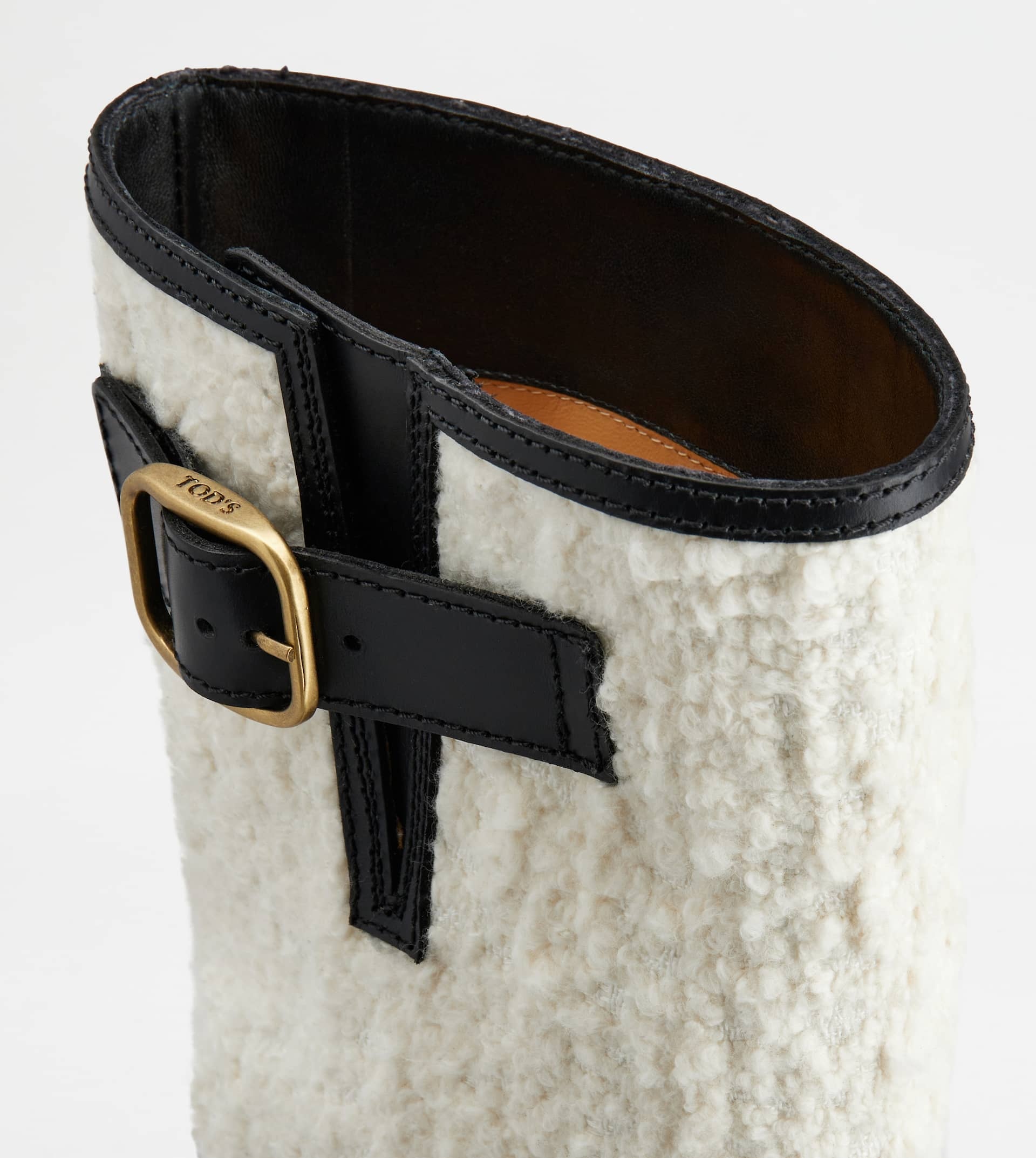BIKER BOOTS IN LEATHER - WHITE, BLACK - 5