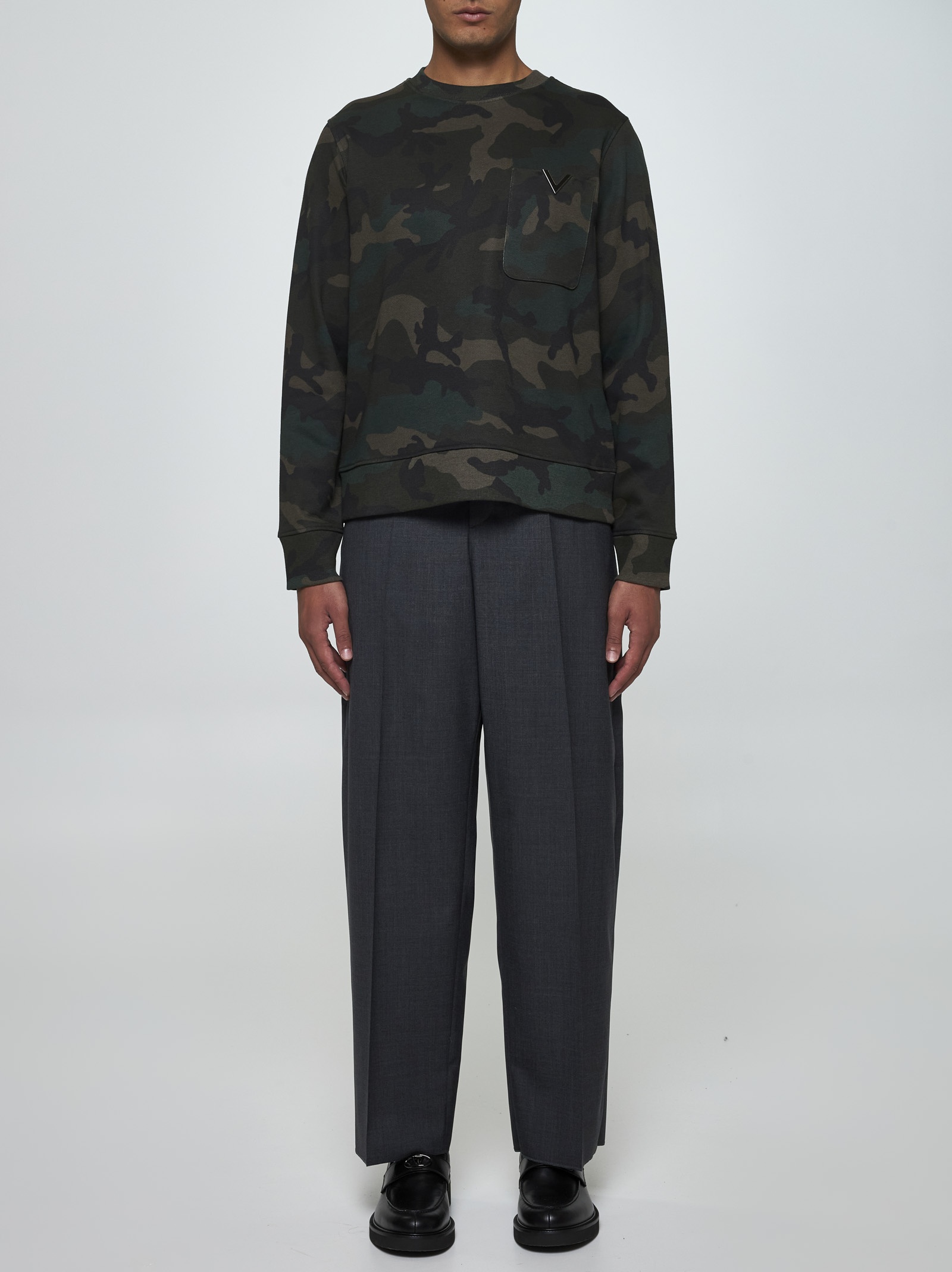 Valentino camouflage cotton-blend sweatshirt - 2