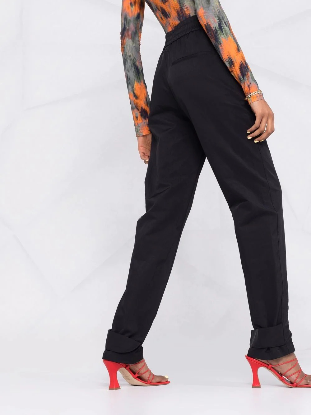 logo-print tailored trousers - 4
