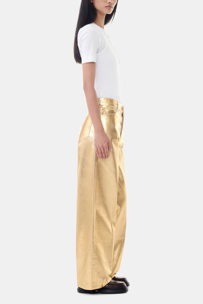 GOLD FOIL WIDE JEANS 3