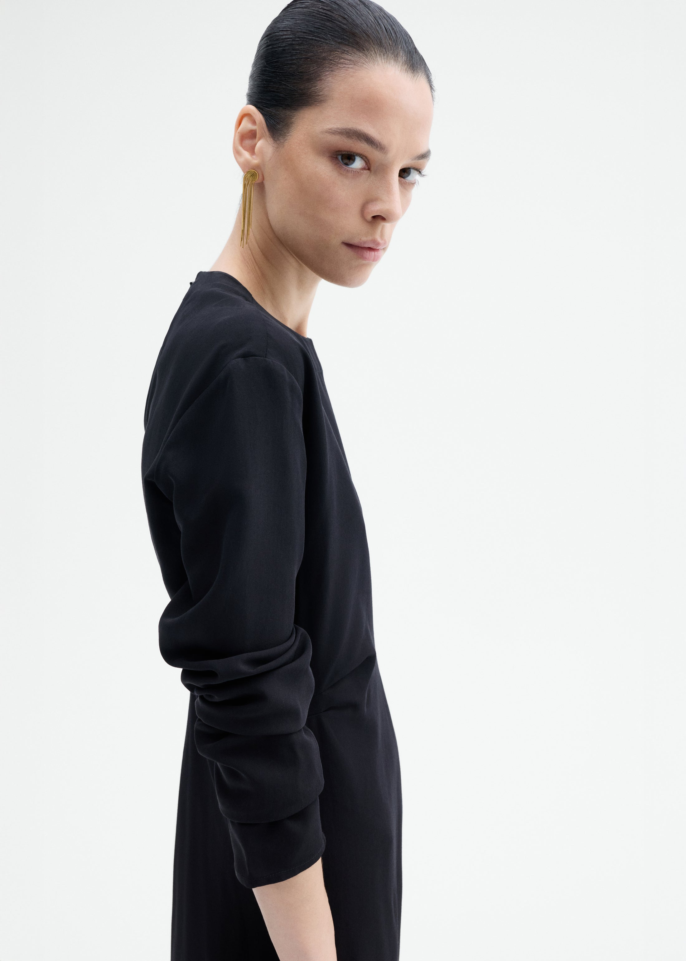 Keyhole Dress in Viscose Wool - 6