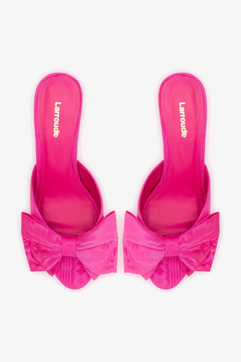 Elle Peep Toe Mule Magenta Silk 6