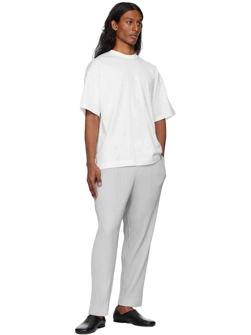 Gray Basics Trousers - 4