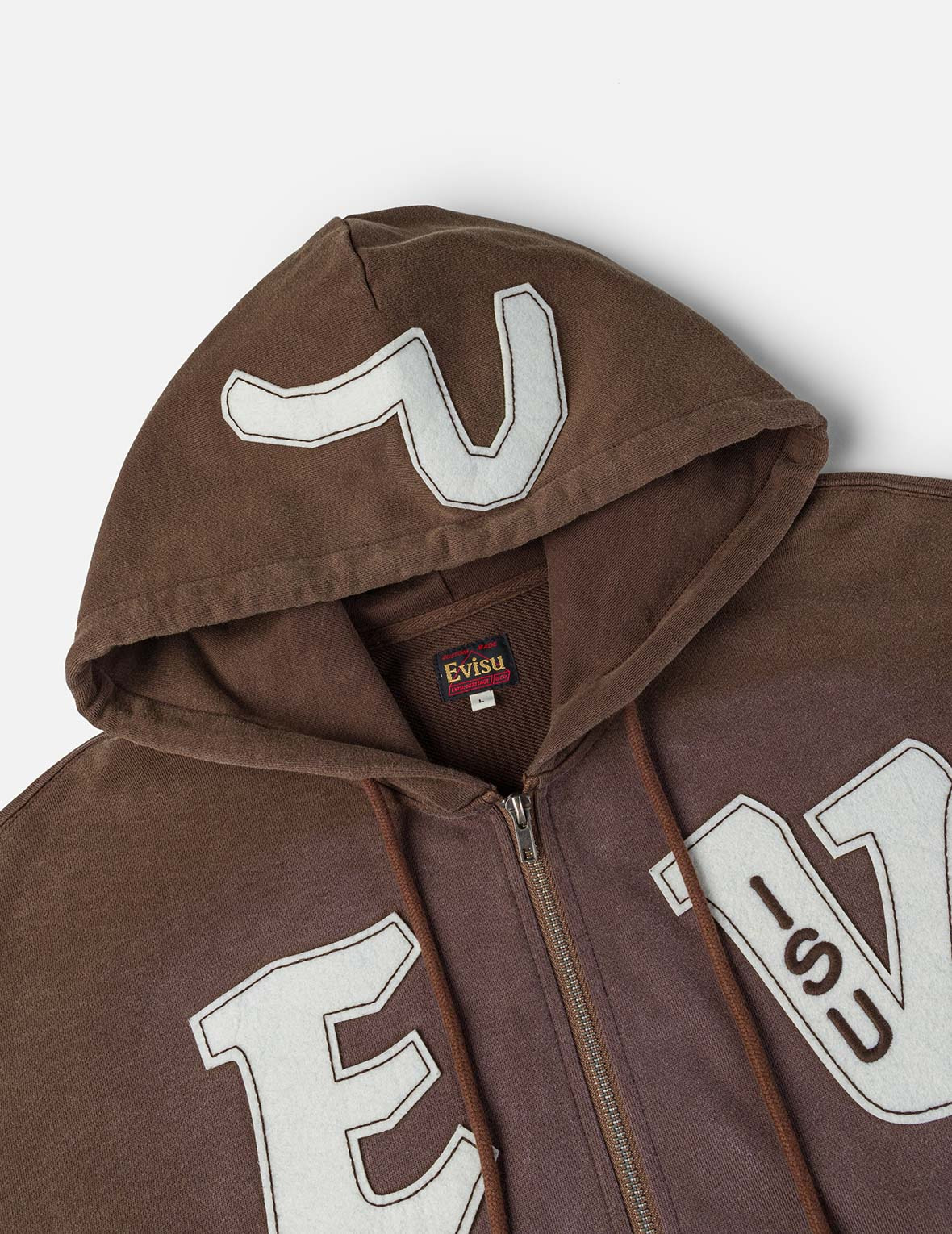 EV and Seagull Patches Embroidery Relax Fit Hoodie Jacket - 8