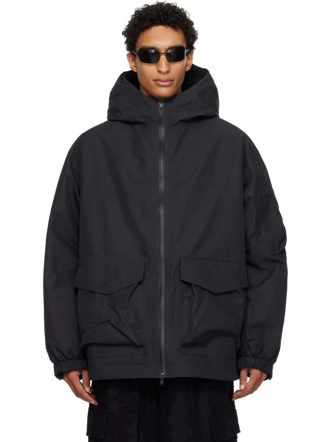 Black GTX Padded Hooded Jacket - 1