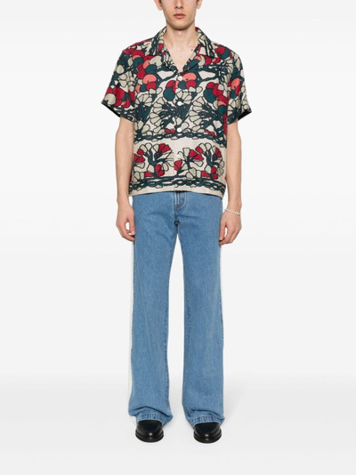 BODE abstract-pattern linen shirt outlook