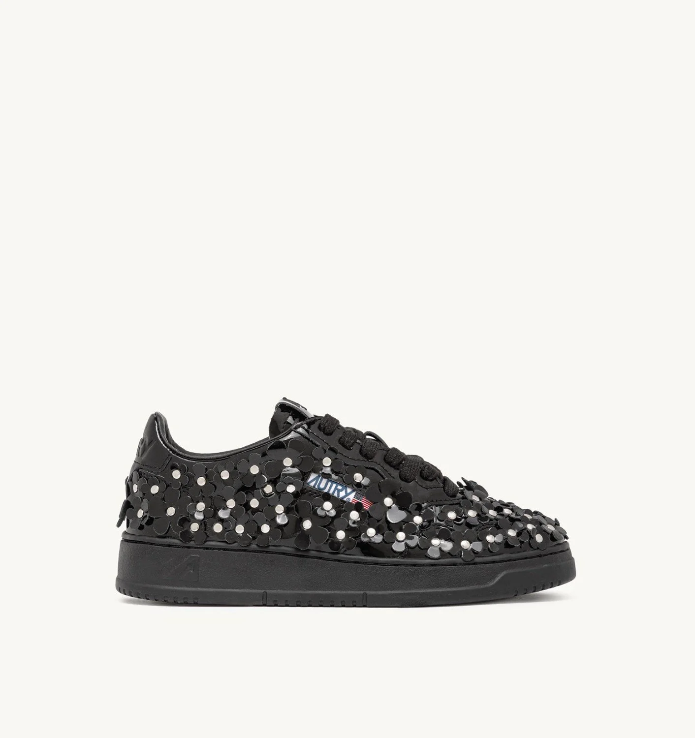 MEDALIST LOW 'BLOOMING' SNEAKERS IN PATENT LEATHER COLOR BLACK - 1