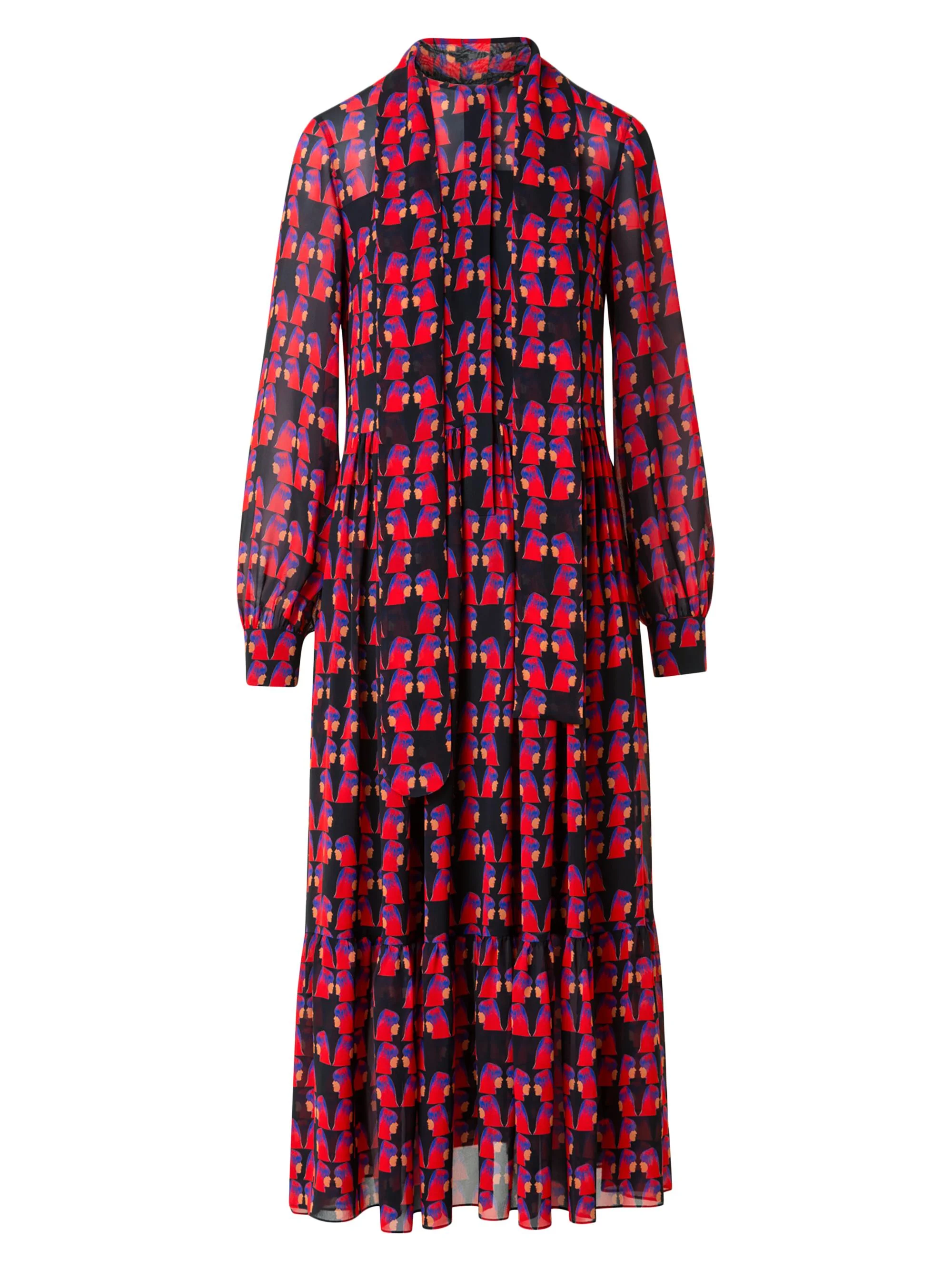 Women's Francoise Hardy Printed Midi-Dress - Black Multicolor - 1