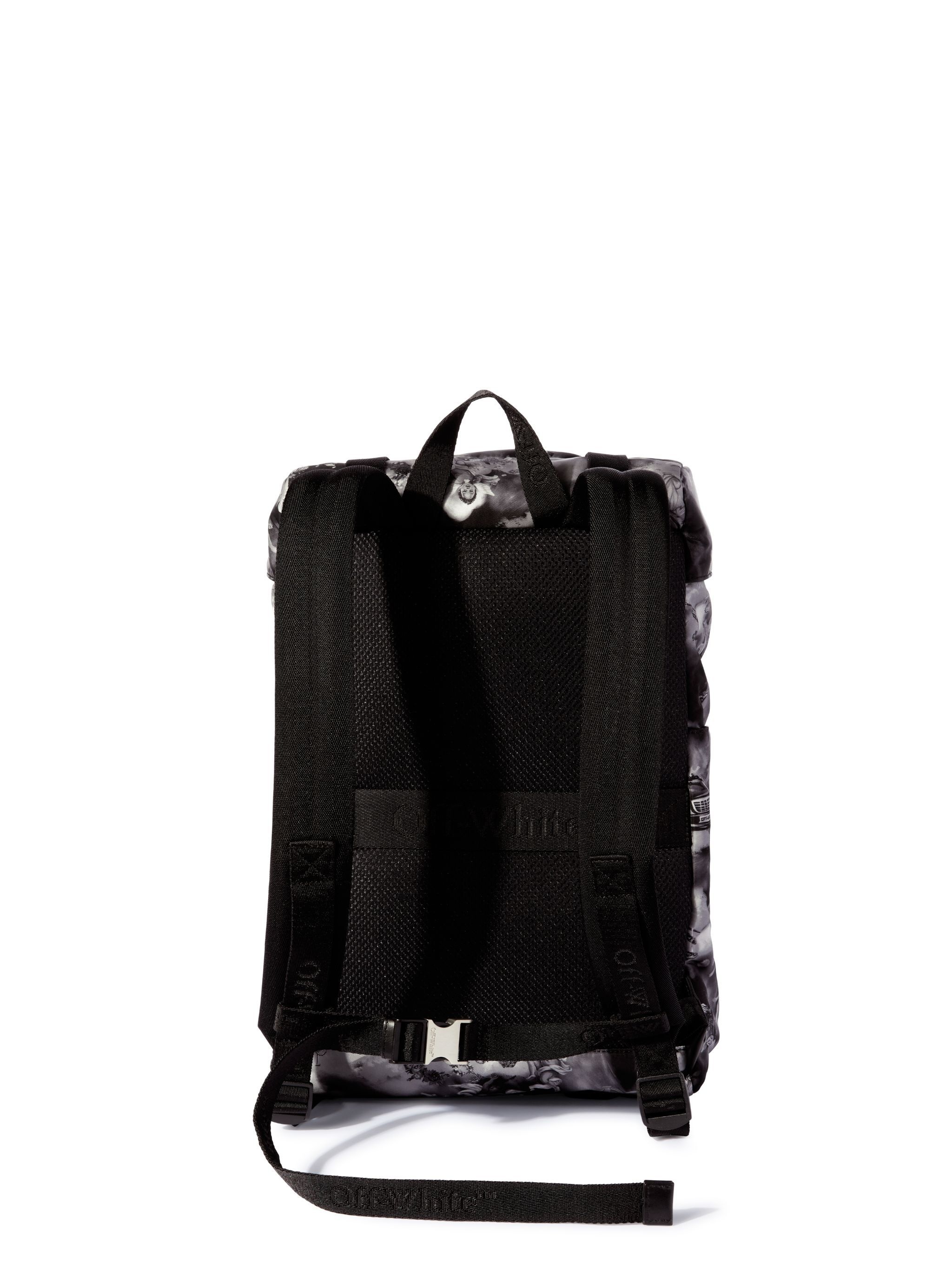 Black Fresco Print Outdoor Backpack - 5