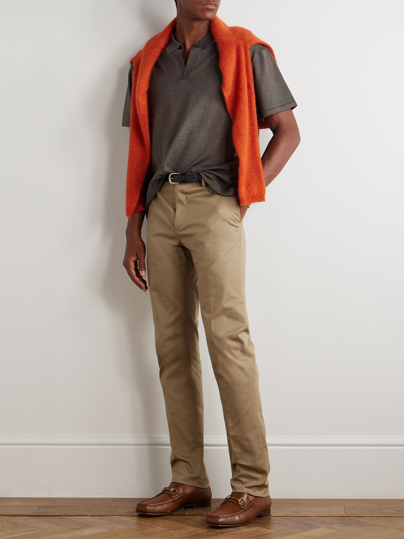 Etro Roma Slim-Fit Straight-Leg Stretch-Cotton Twill Trousers Neutral outlook
