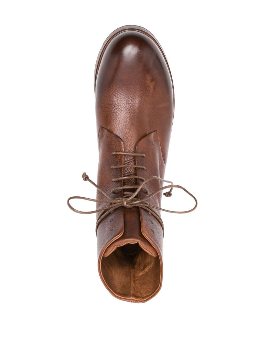 round-toe lace-up leather boots - 4