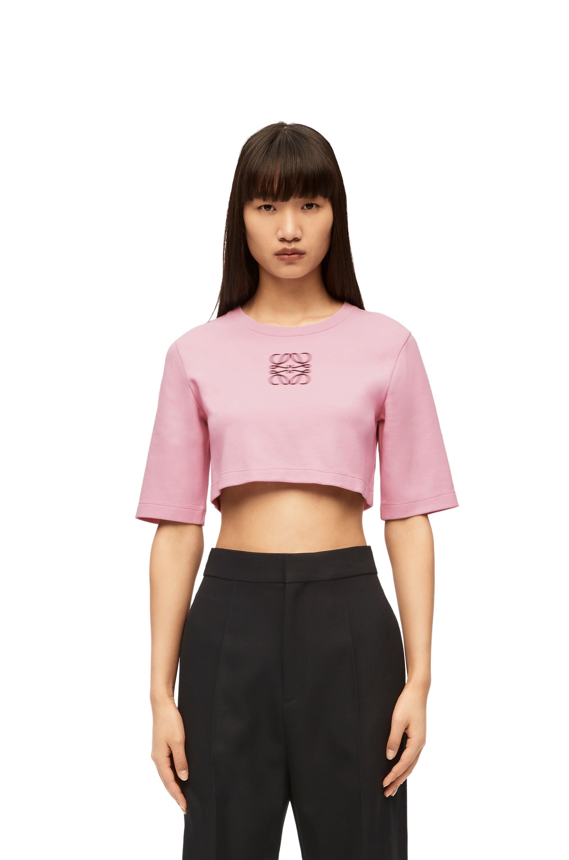 Tシャツ・カットソー LOEWE Anagram cropped top made of cotton jersey LOEWE Anagram Crop T-Shirt | Saks Fifth Avenue
