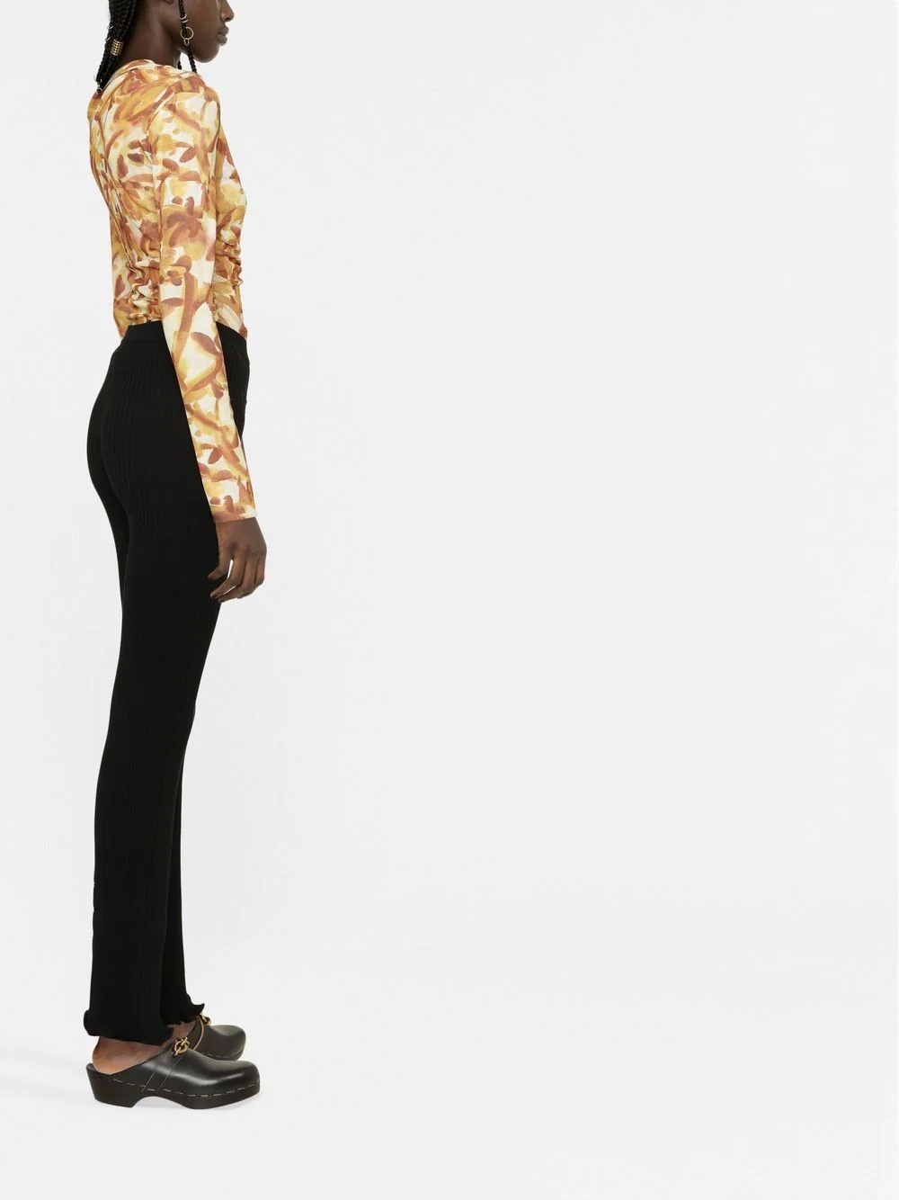knitted flared trousers - 3