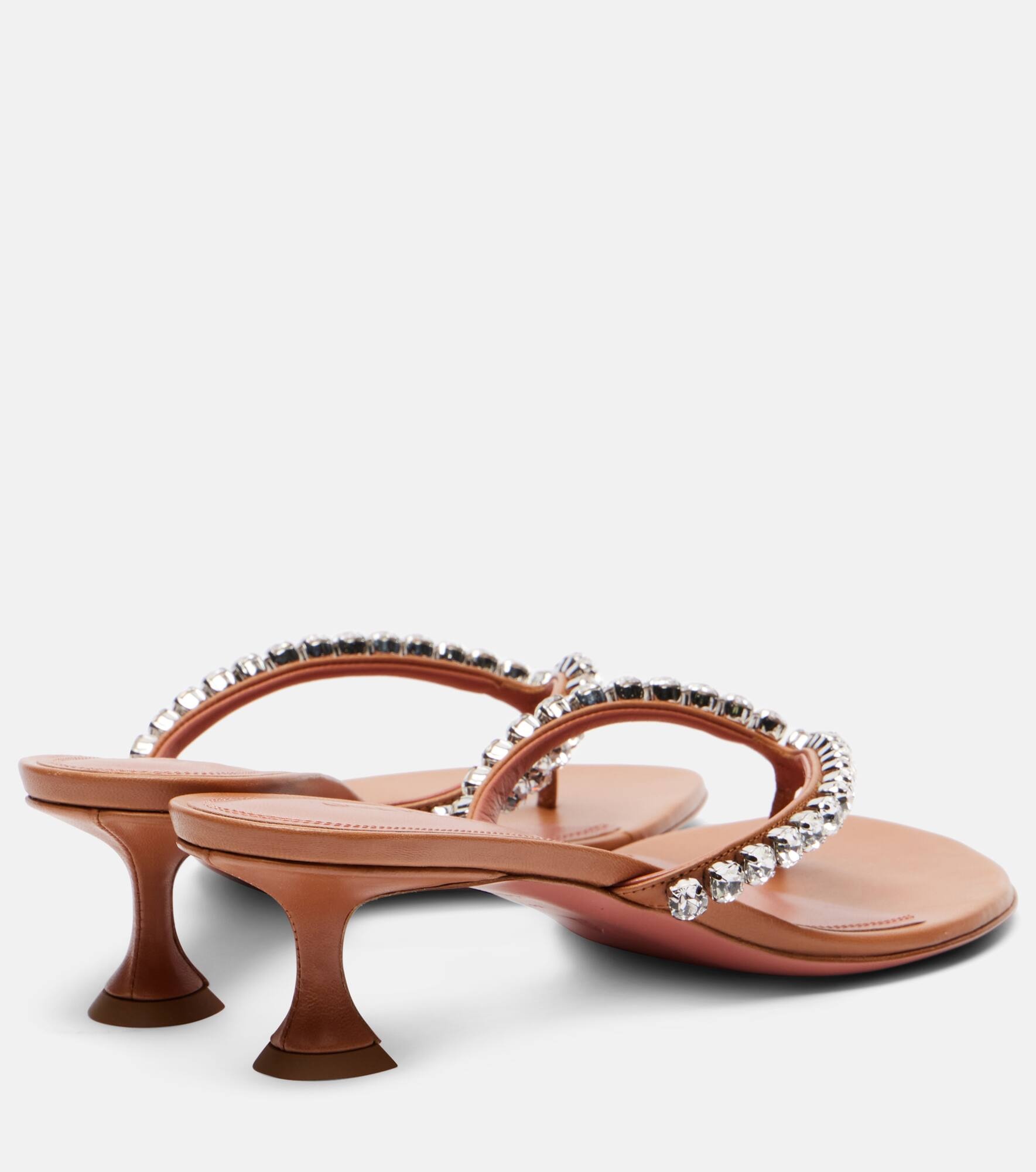 Gigi 45 embellished leather thong sandals - 2