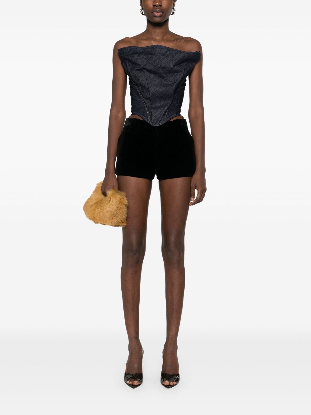 draped strapless corset top - 2