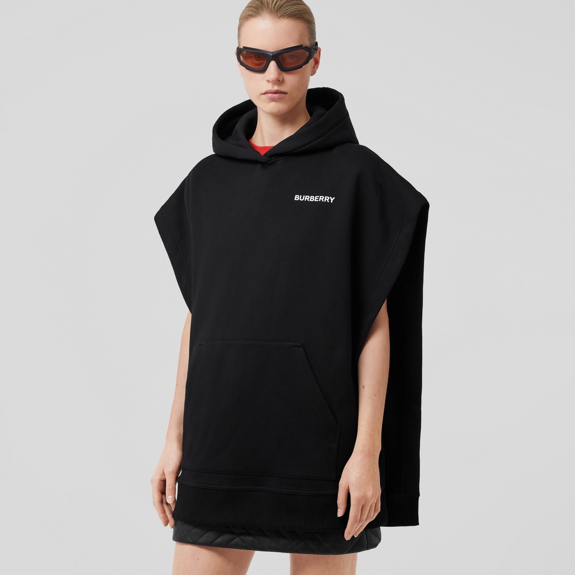 Coordinates Print Cotton Blend Hooded Poncho - 5