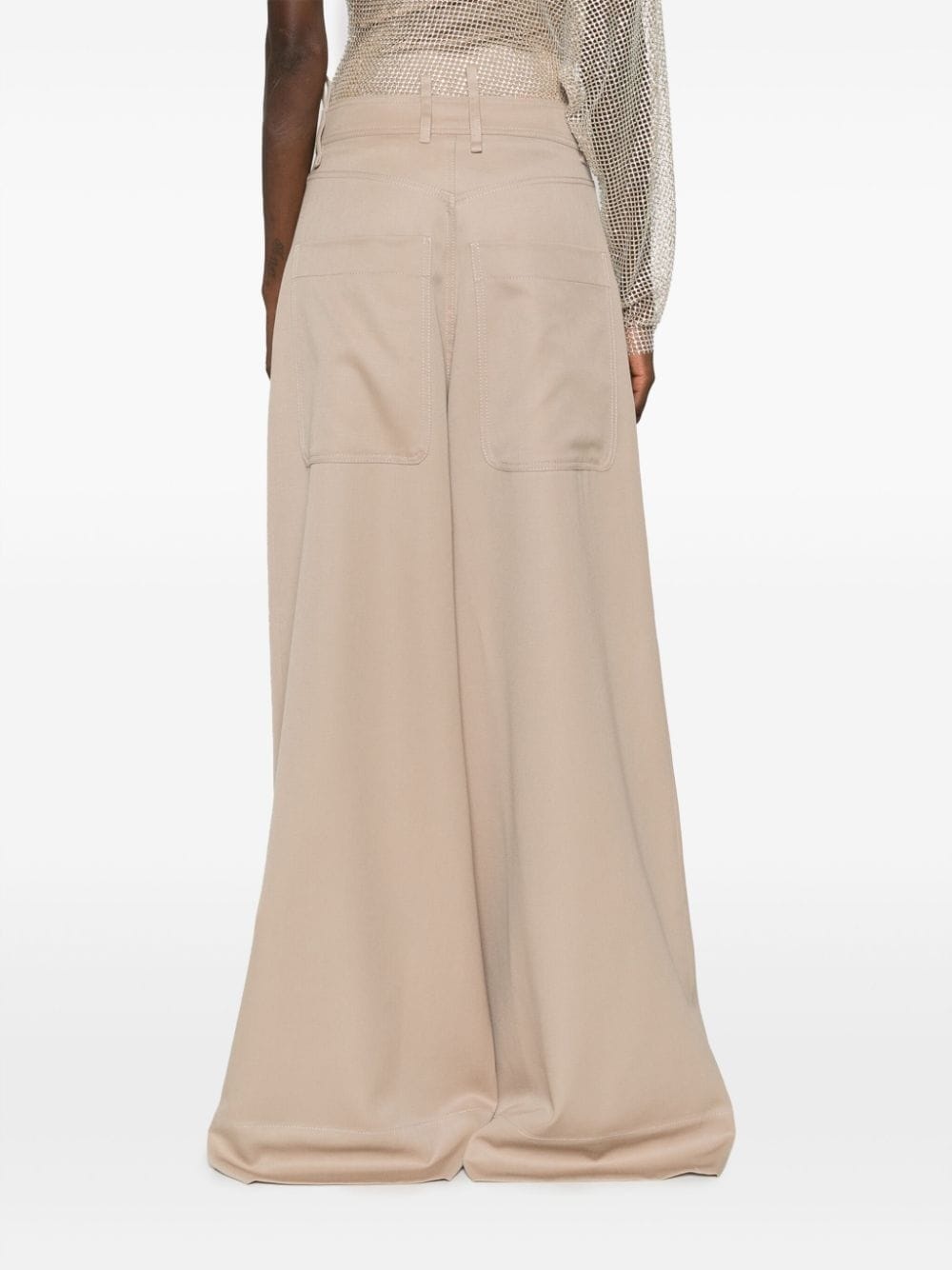 embellished wide-leg wool trousers - 4