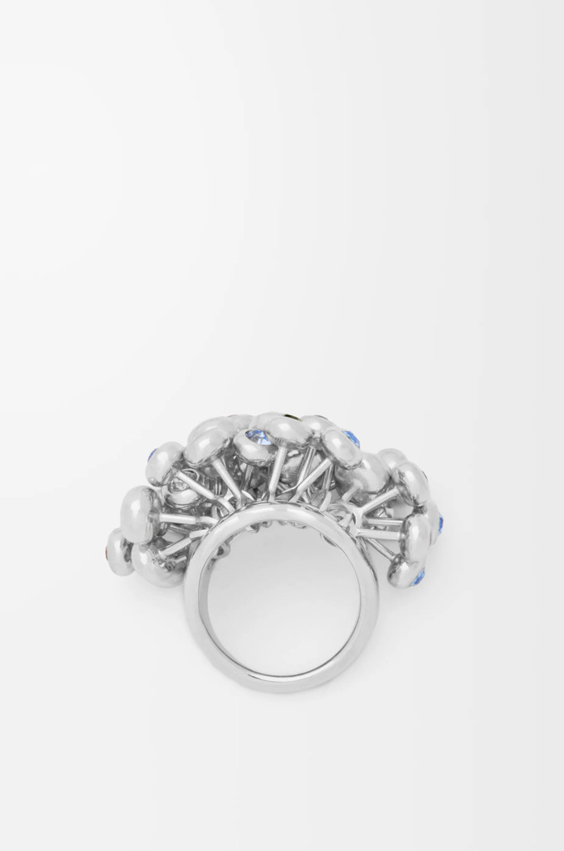 Push Pin ring in sterling silver and crystals 3