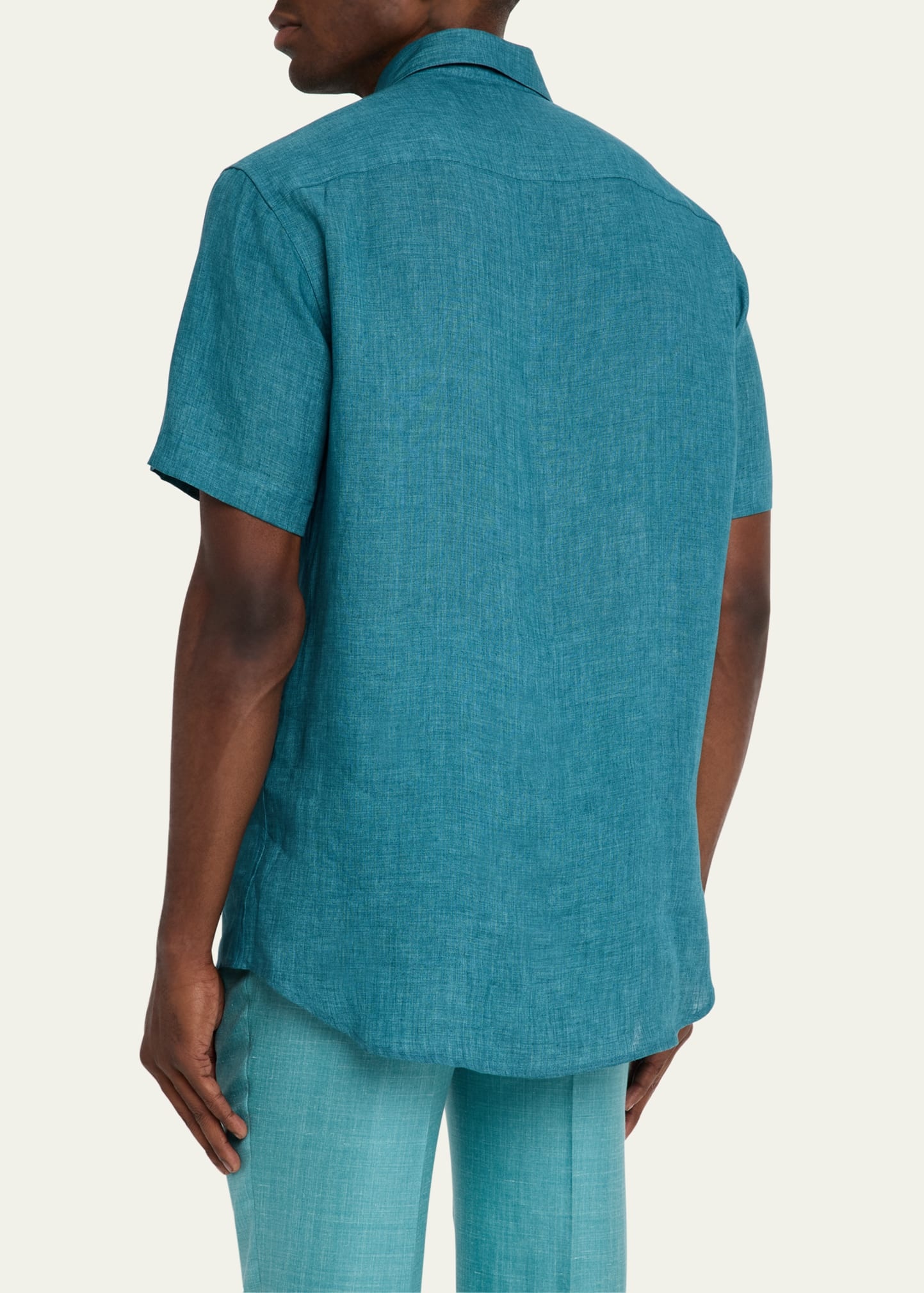 Men's Linen Short-Sleeve Shirt - 3