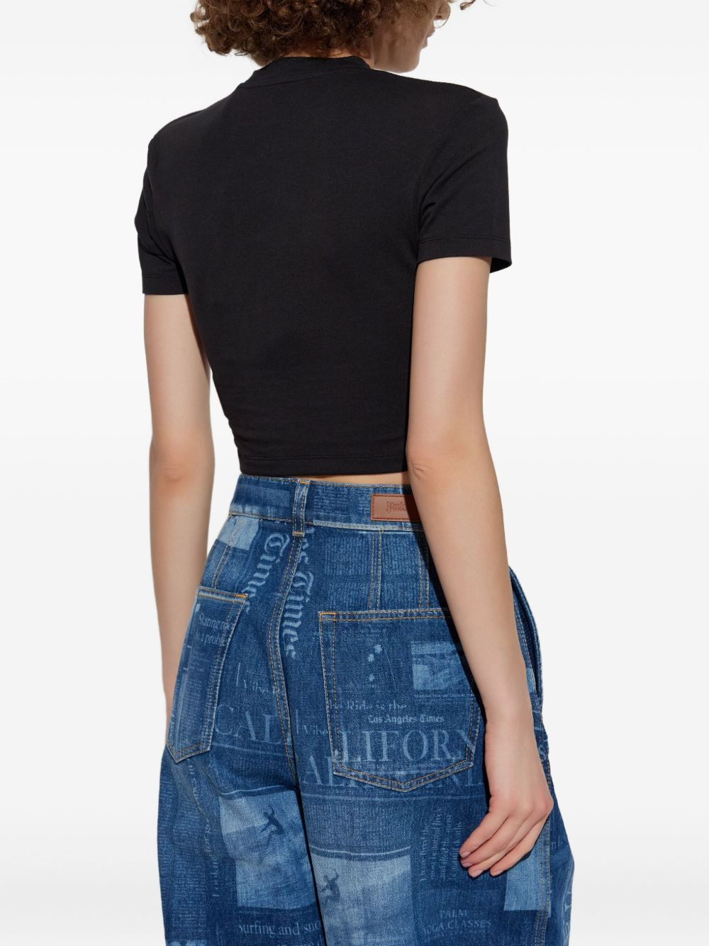 logo-print cropped T-shirt - 4