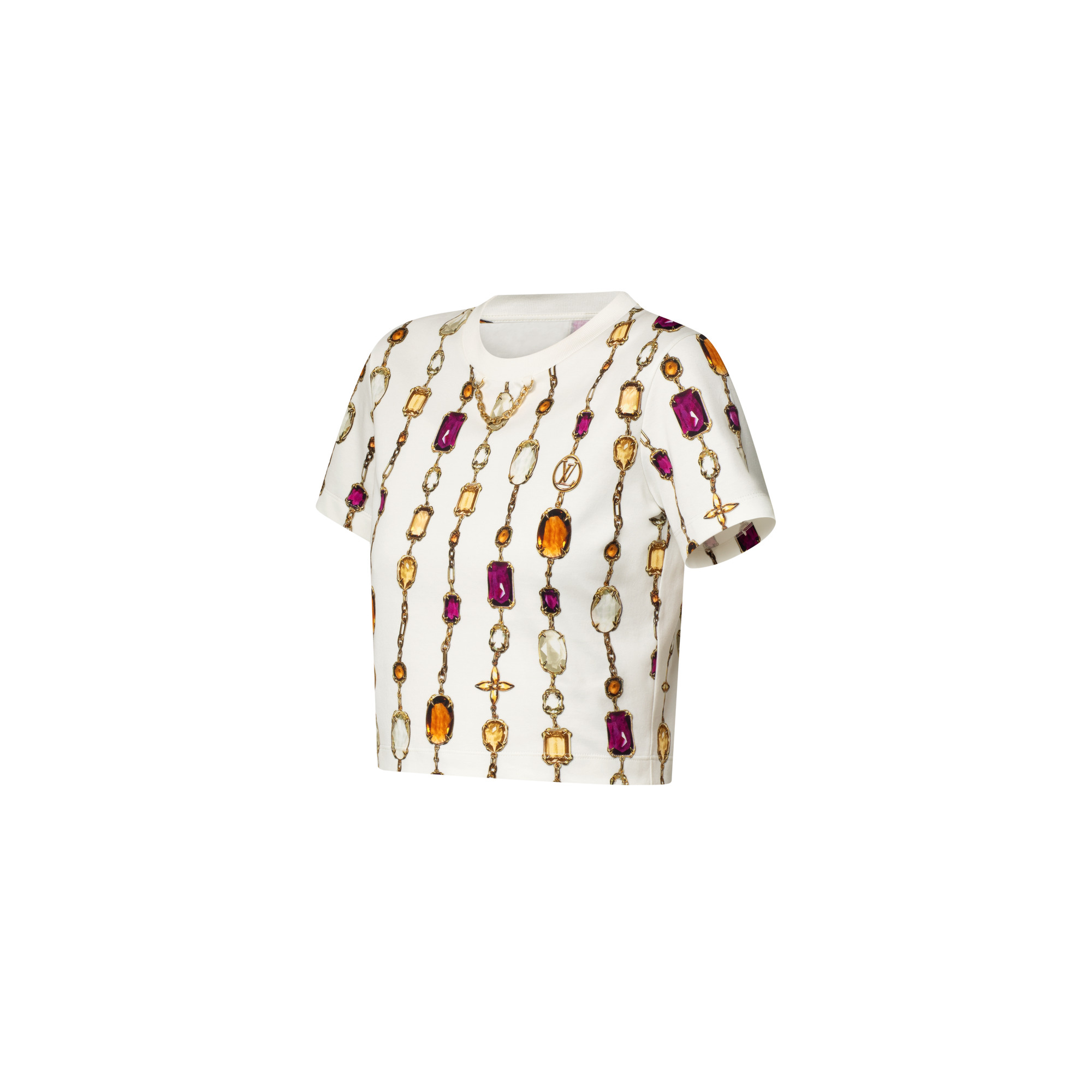 Necklace Print Crop Top - 2