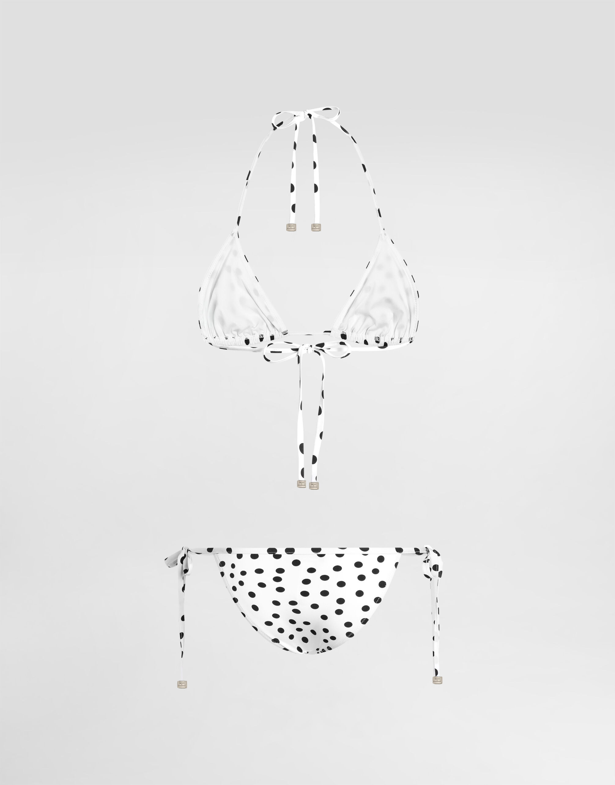 Polka-dot triangle bikini - 3