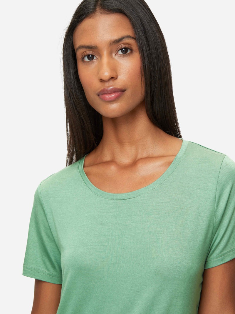 Women's T-Shirt Lara Micro Modal Stretch Sage Green - 2