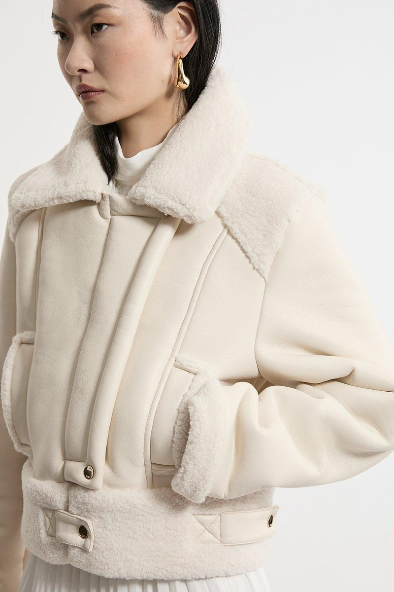 Faux Fur Aviator Crop Jacket 3