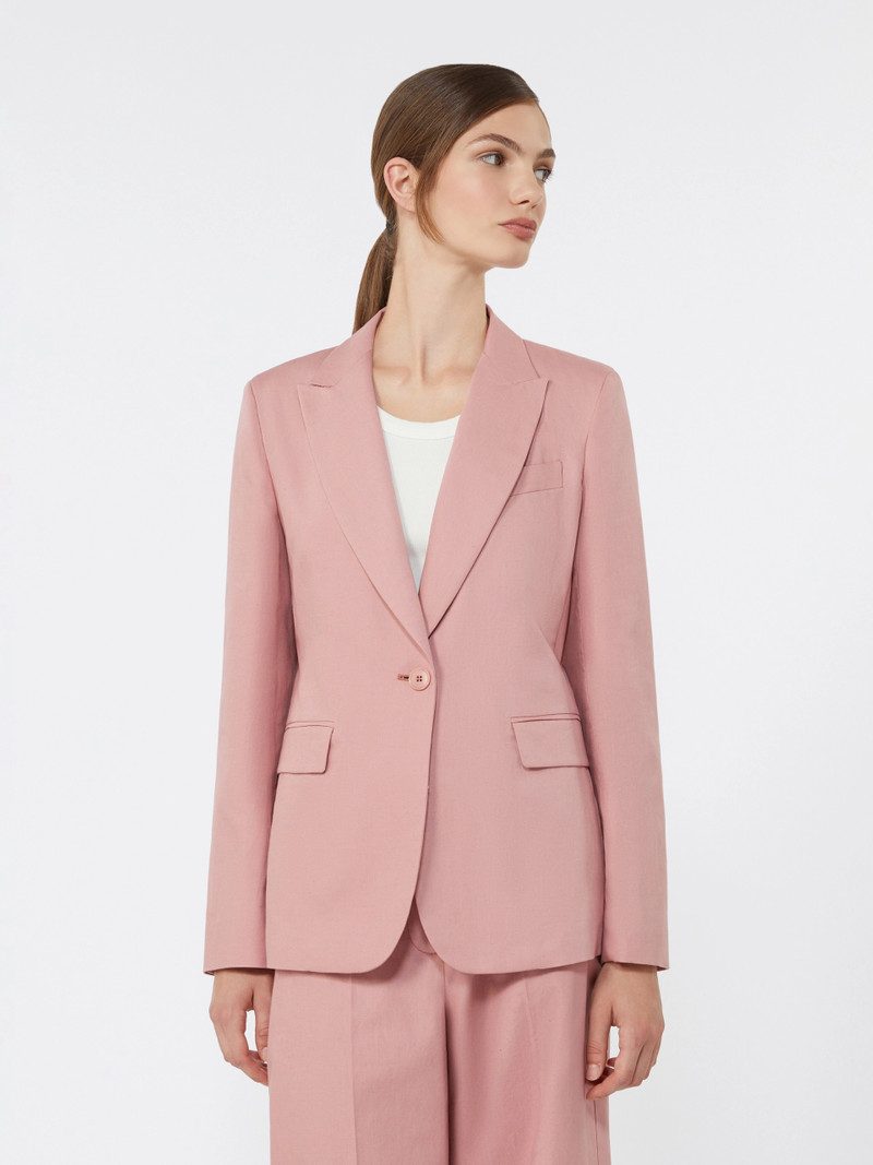 ORCHE Linen and cotton canvas blazer - ANTIQUE ROSE 3