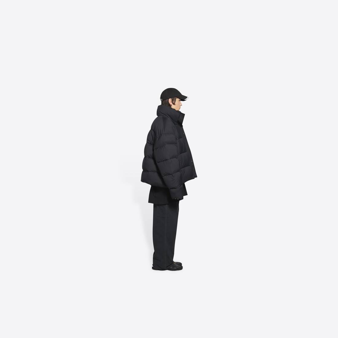 Men's Bb Puffer Jacket in Black - 4