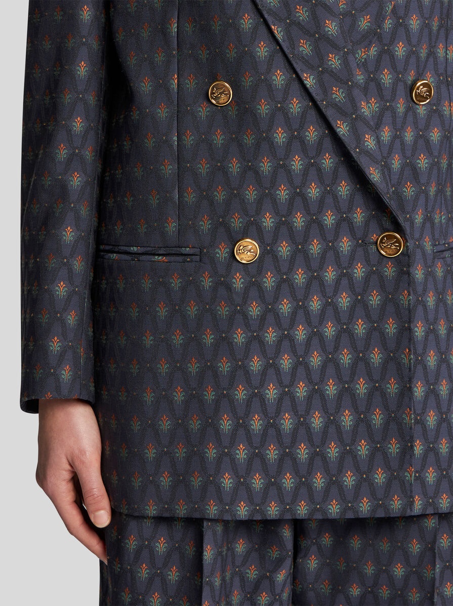 DOUBLE-BREASTED WOOL JACQUARD JACKET - 2
