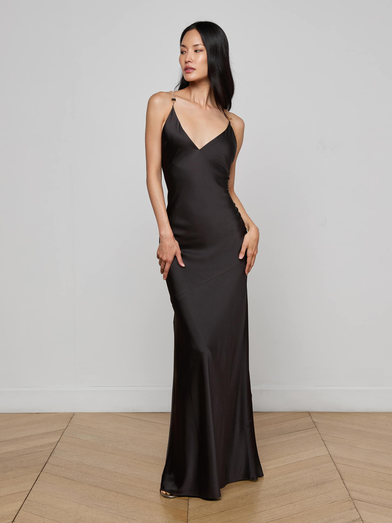 L'AGENCE Saint Crystal Strap Gown outlook