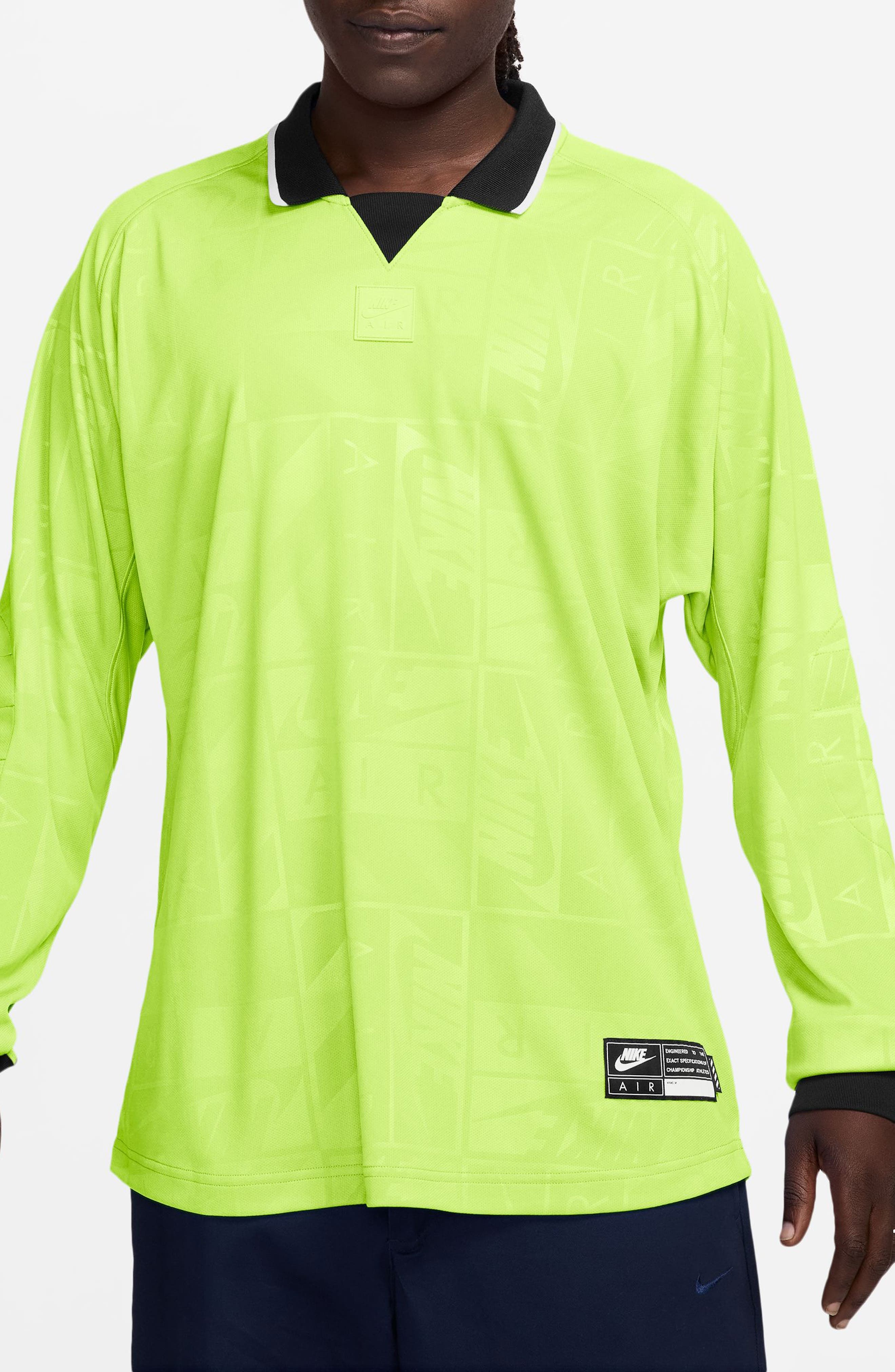 Nike Air Long Sleeve Mesh Jersey in 736 Ltlmtw/black at Nordstrom - 1