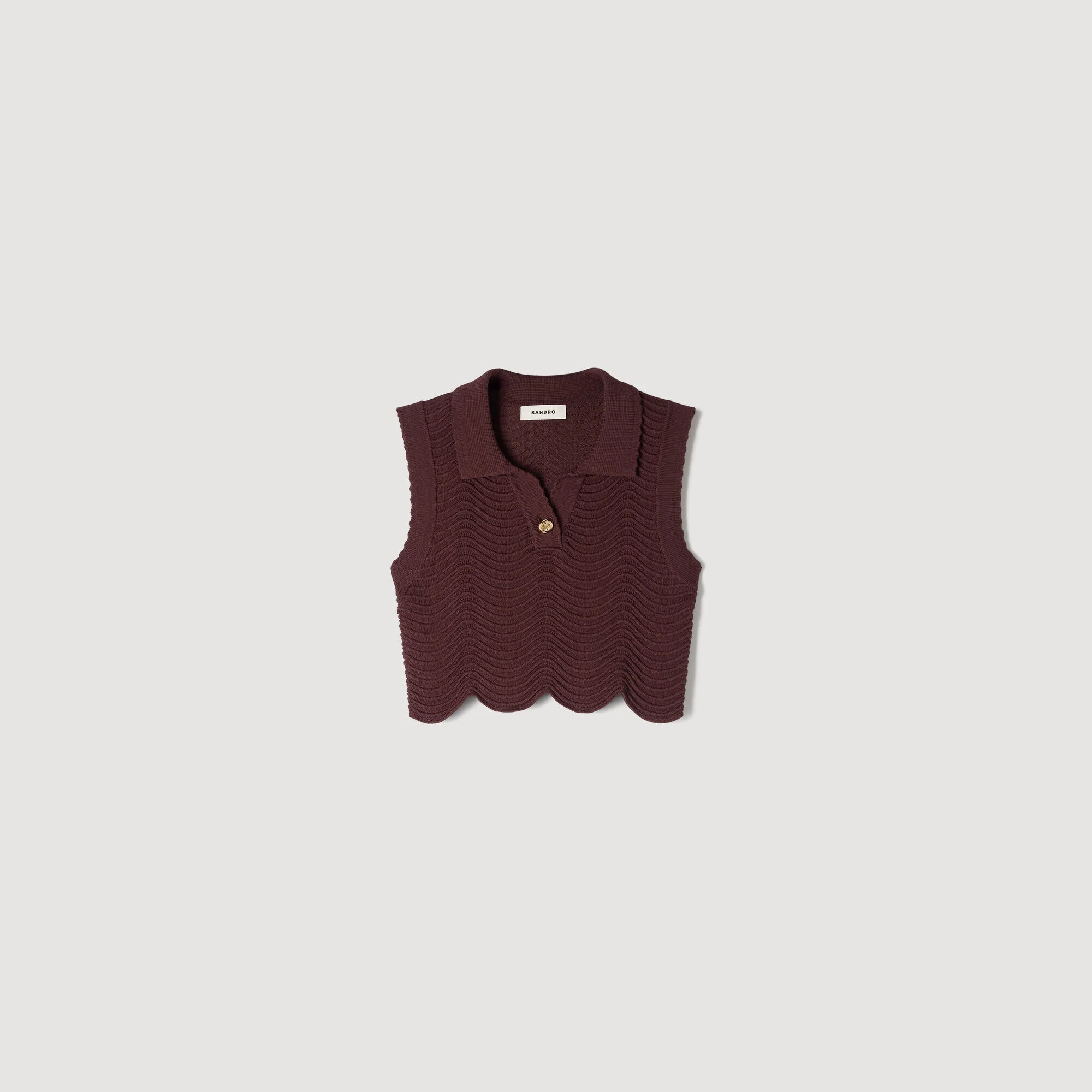 CROPPED DECORATIVE KNIT TOP - 1