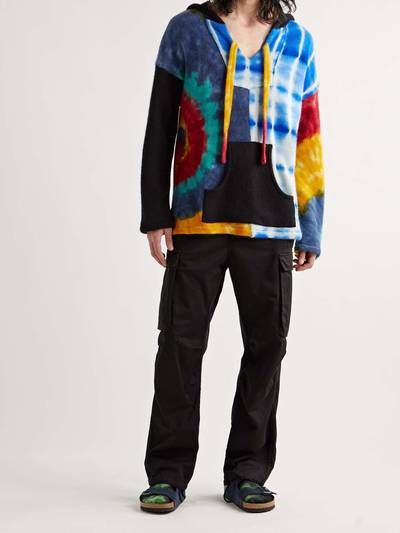 The Elder Statesman Patchwork Tie-Dyed Cashmere Hooded Sweater outlook