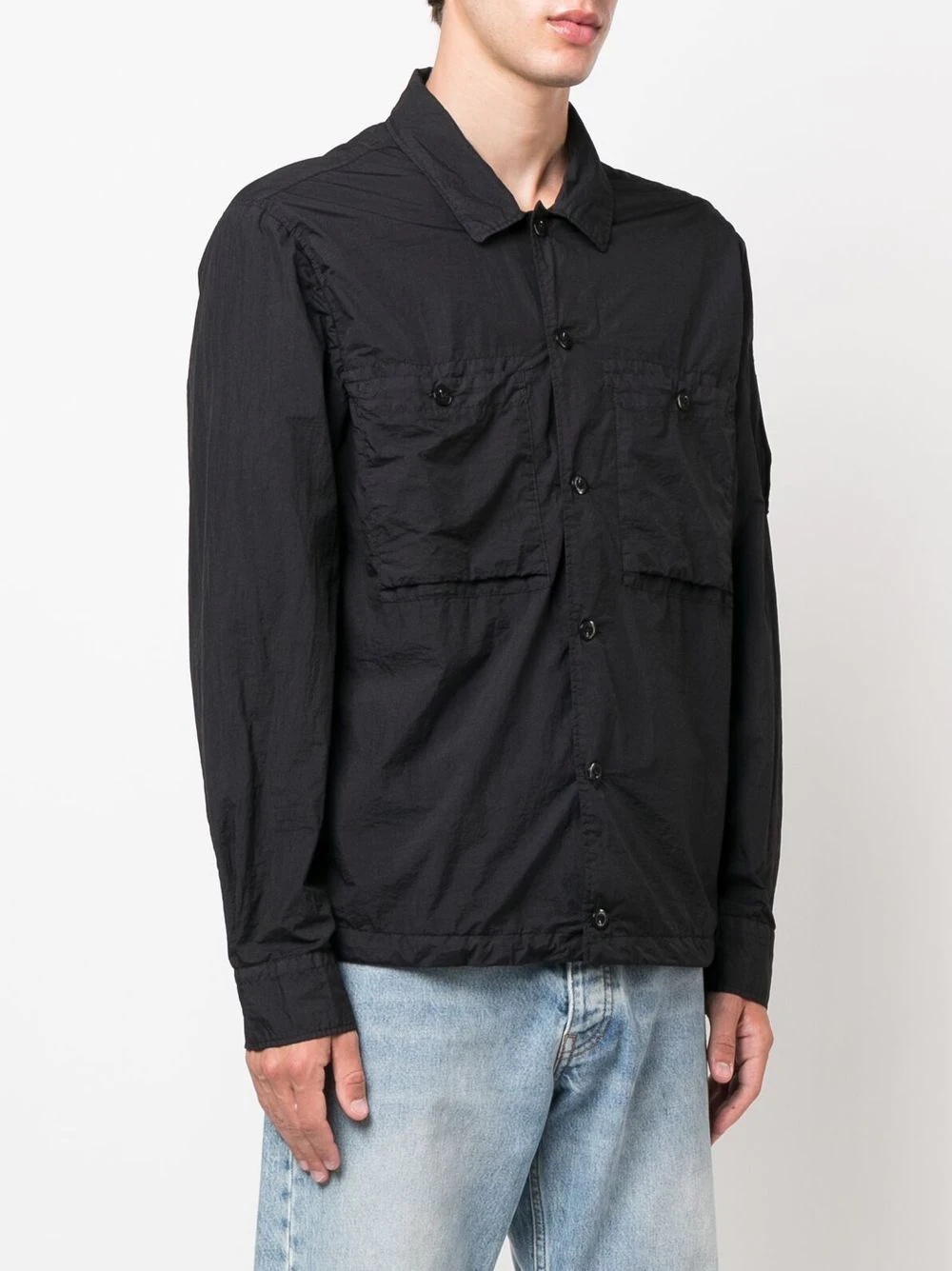 Lens-detail lightweight shirt jacket - 3