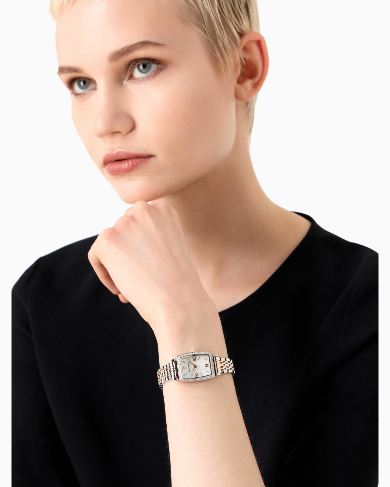 TWO-HAND TWO-TONE STAINLESS STEEL WATCH - 4