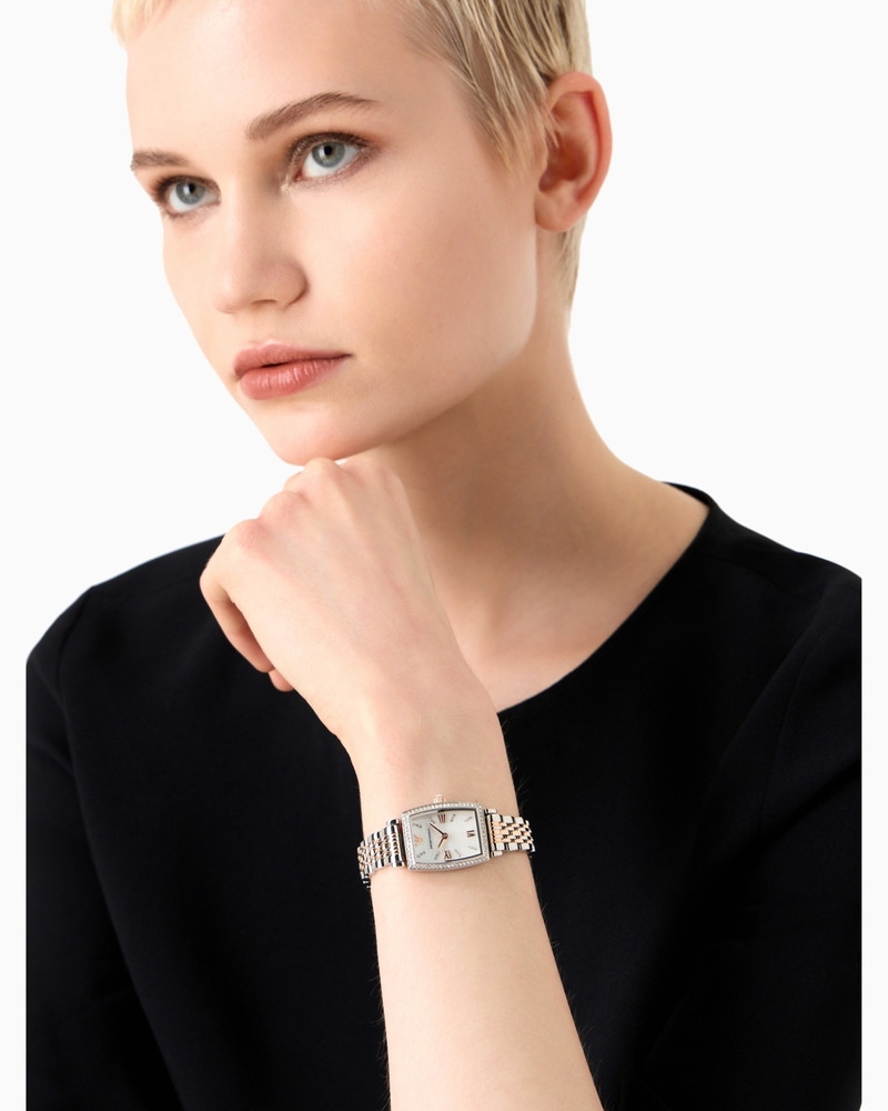 TWO-HAND TWO-TONE STAINLESS STEEL WATCH 4