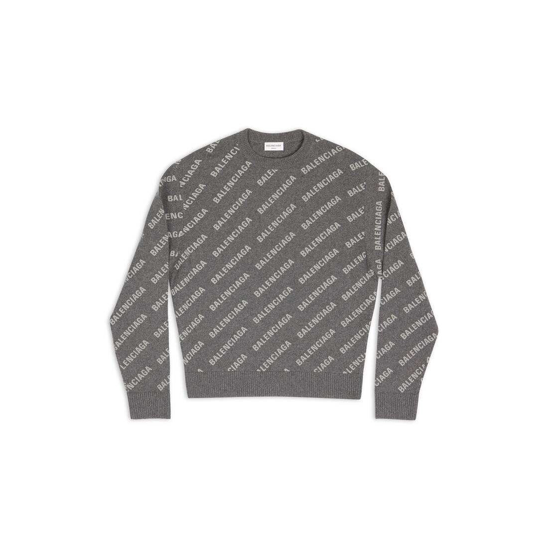 Balenciaga logo-print rhinestone jumper - Grey